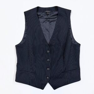 rag & bone Navy Pinstripe Wool Blend Vest